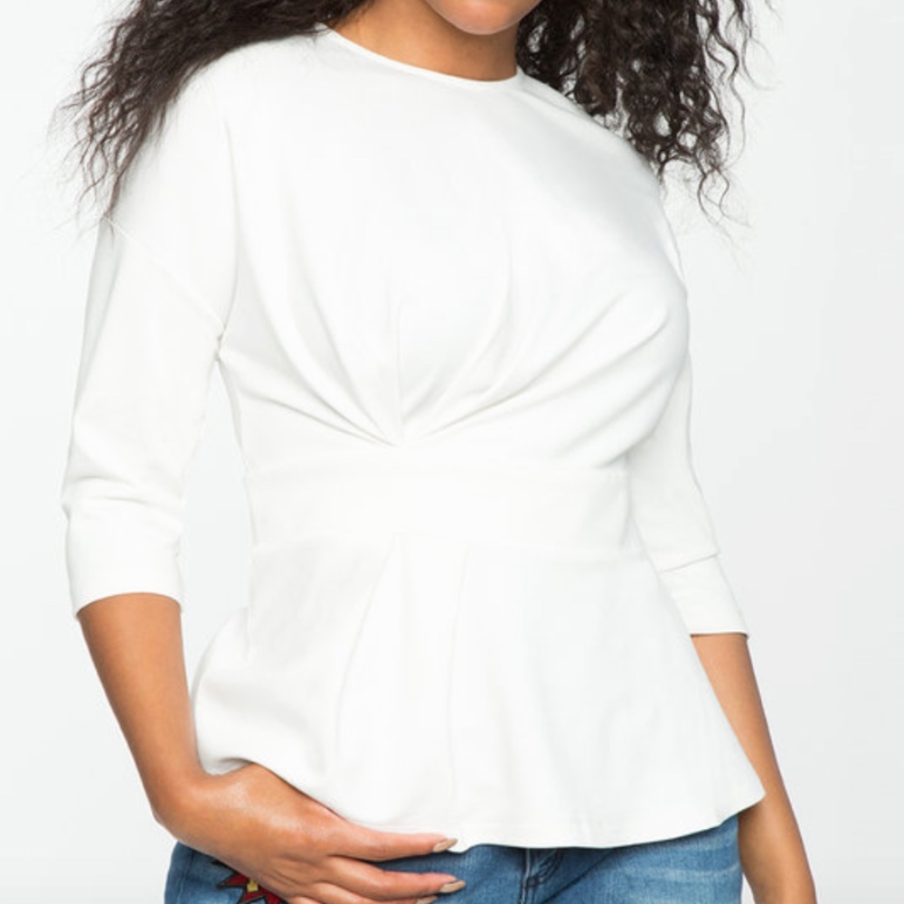 Asymmetrical pleated Eloquii top size 22W